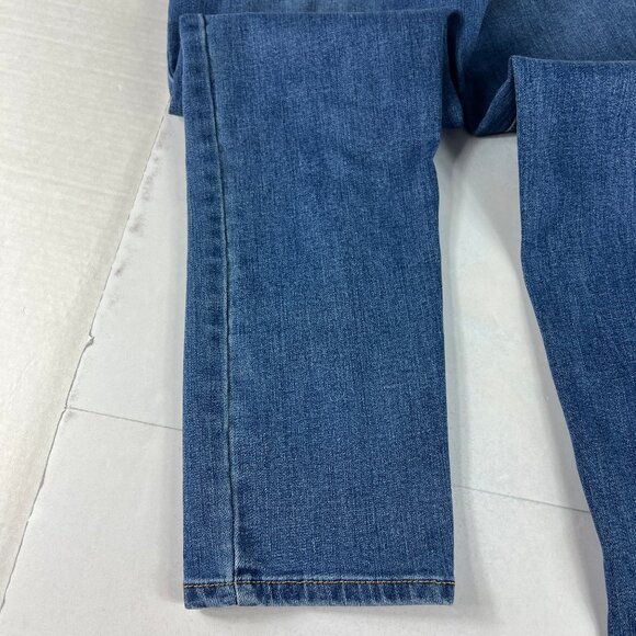 Oat New York Jeans Women's 29x27* Mid Rise Straight Crop Blue Faded Denim Tag 28 - Picture 11 of 16